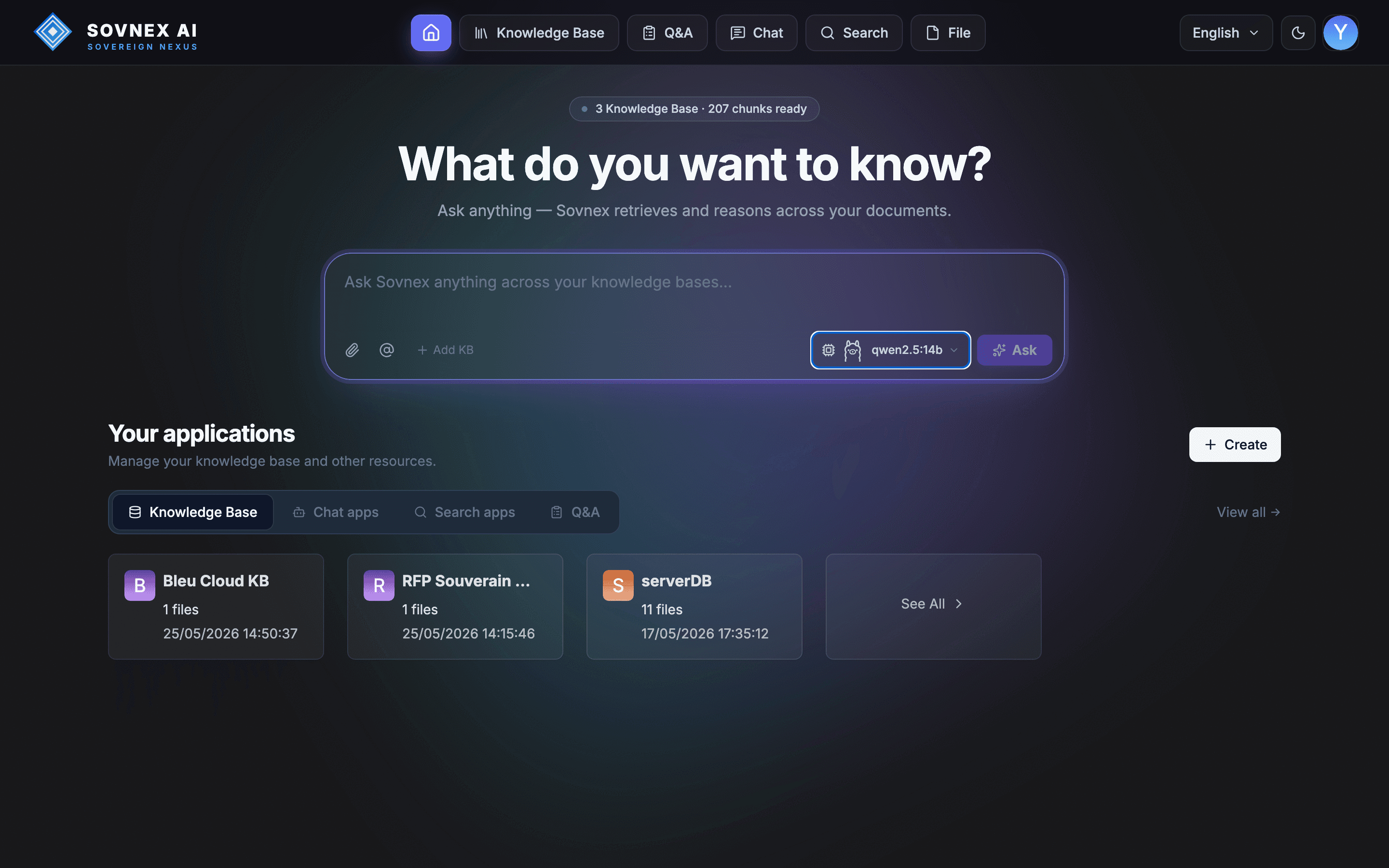 Sovnex AI product interface